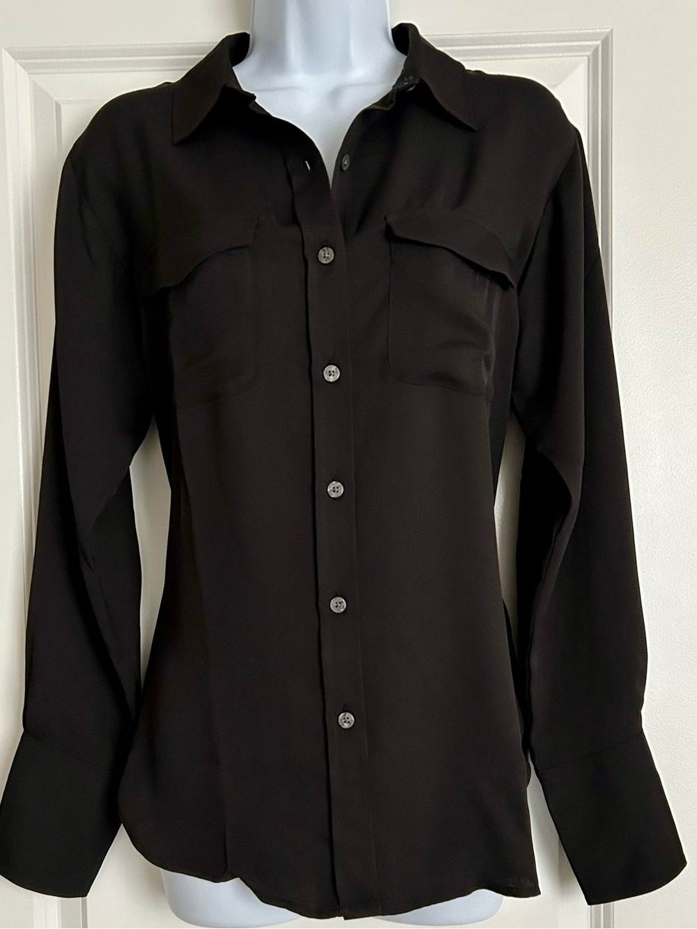 NWOT Loft Utility Button-Down Shirt Black Size Small